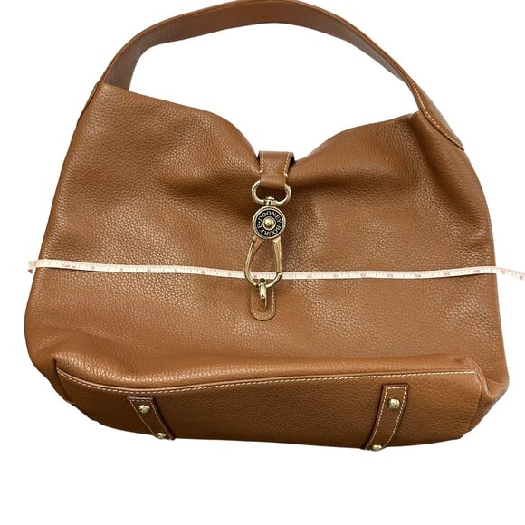 Dooney & Bourke Purse Brown Leather Logo Lock Sac Shoulder Tote Pebbled Leather - Picture 6 of 16